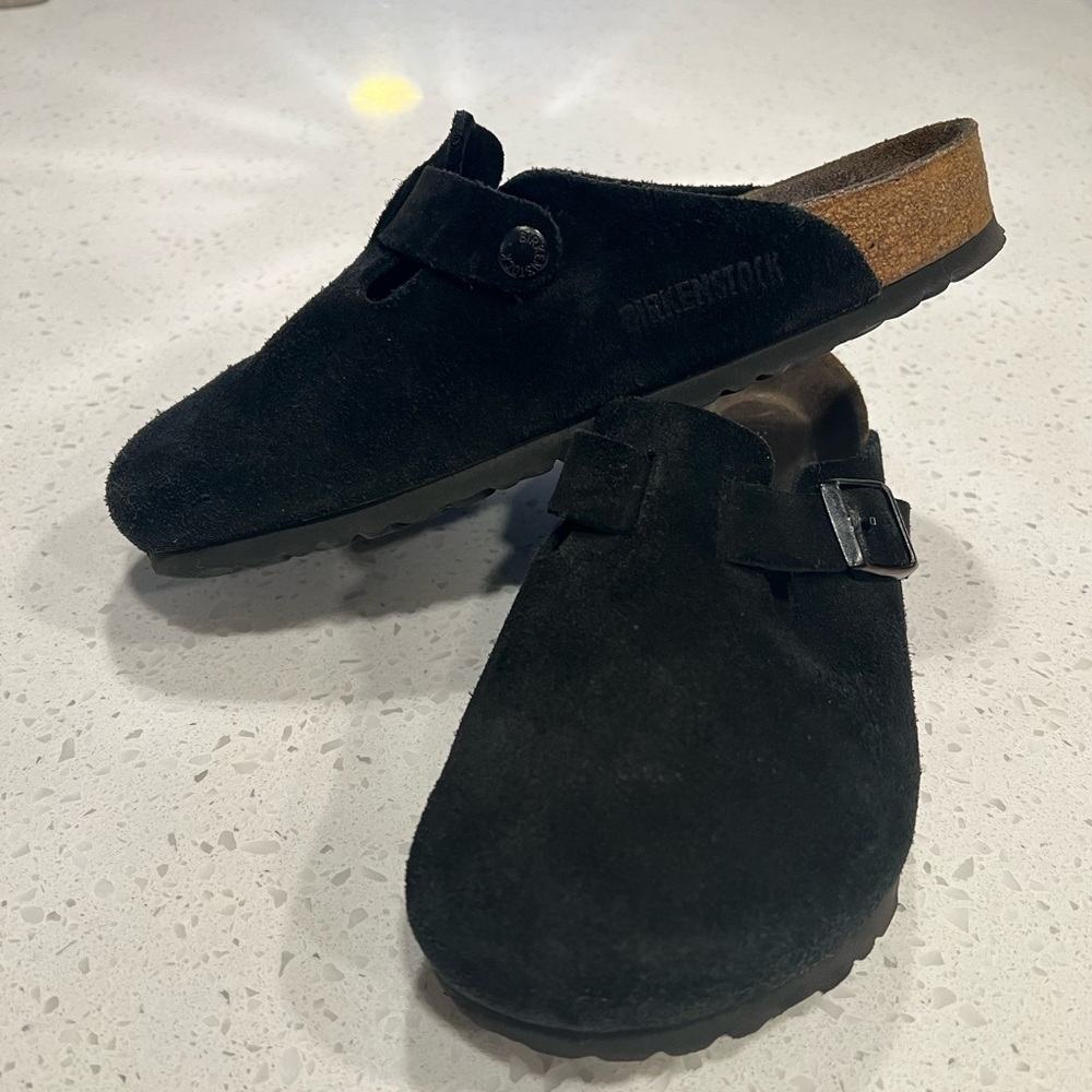 Birkenstock Black Suede Clogs